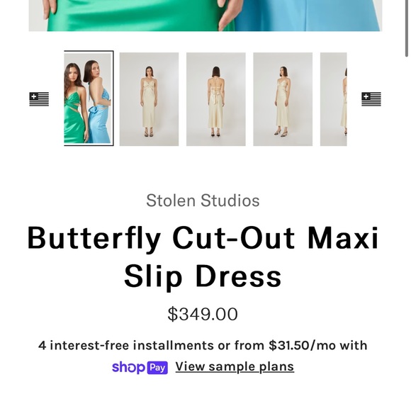 Stolen stores butterfly dress in blue - Picture 3 of 6